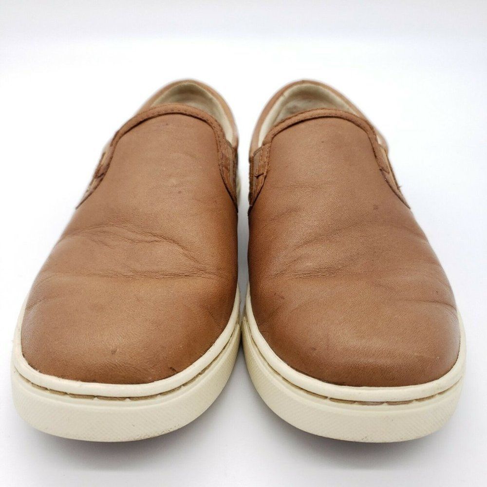 UGG Fierce Women's Slip On Flats 7 Brown Leather Loafers Sneakers Comfort Shoes - Picture 2 of 9
